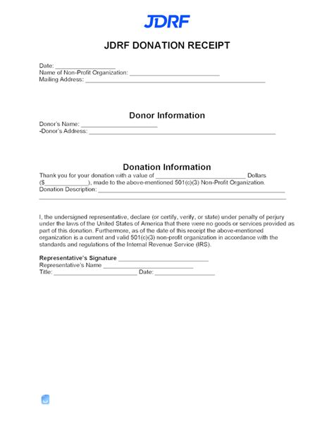 Jdrf Donation Receipt Template Invoice Maker