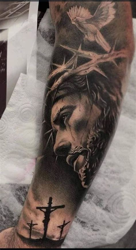 Jesus Forearm Tattoo Jesus On Cross Tattoo Jesus Tattoo Sleeve