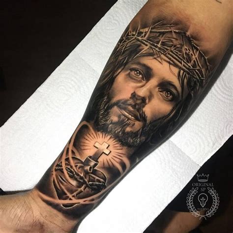 Jesus On Cross Tattoo On Forearm