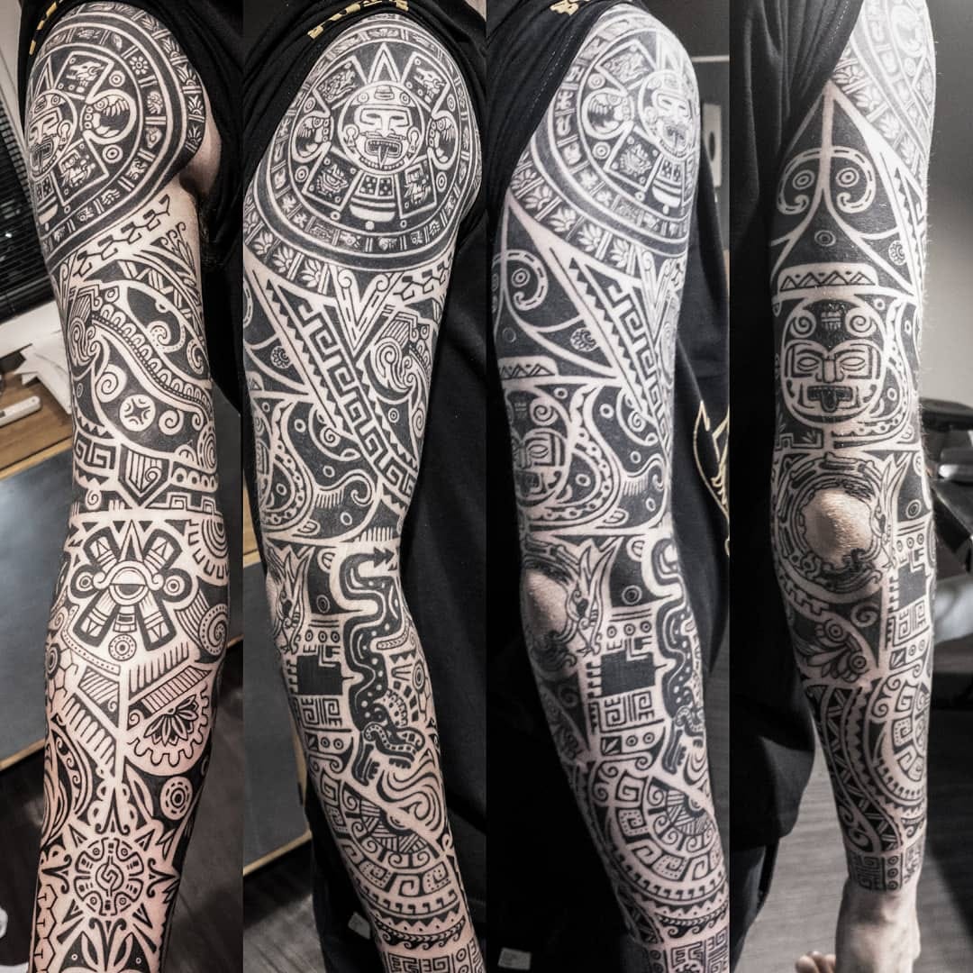 Jose Lopez Flashes Aztec Tattoos Sleeve Girls With Sleeve Tattoos