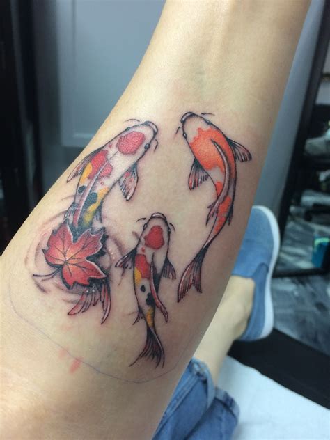 Koi Fish Tattoo Maple Leaf Cute Tiny Tattoos Beautiful Tattoos Small