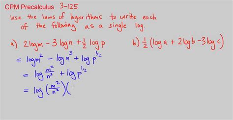 Laws Of Logarithms To Combine Expressions Youtube