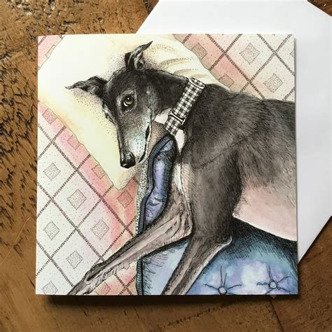 Lazy Greyhound Card Greyhound Cards Greyhound Gifts Etsy