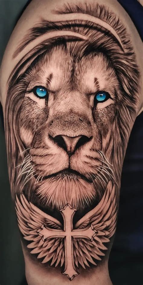 Lion Leg Tattoo Mens Lion Tattoo Lion Head Tattoos Cross Tattoo For Men Cross Tattoo Designs