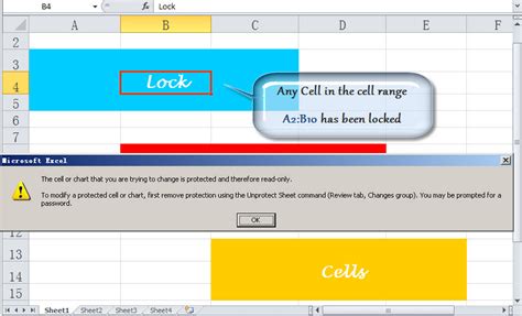 Lock Excel Cell Or Cells In C Vb Net