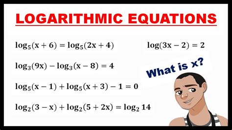 Logarithmic Equations Youtube