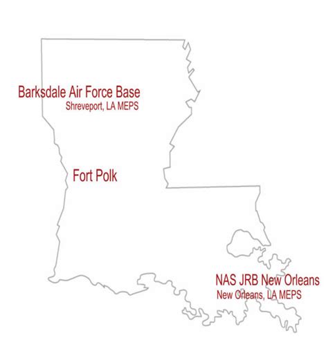 Louisianna Military Bases Map For Real Estate And Relocation Agents