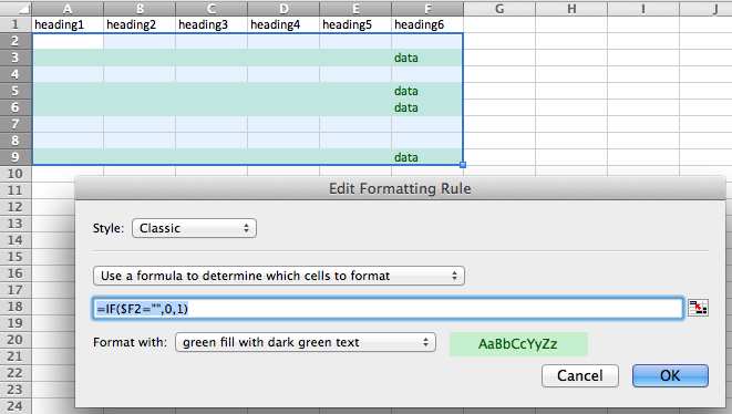 Mac Excel Conditional Formating Super User