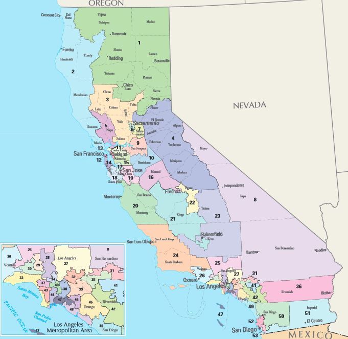 Map Of Ca Congressional Districts