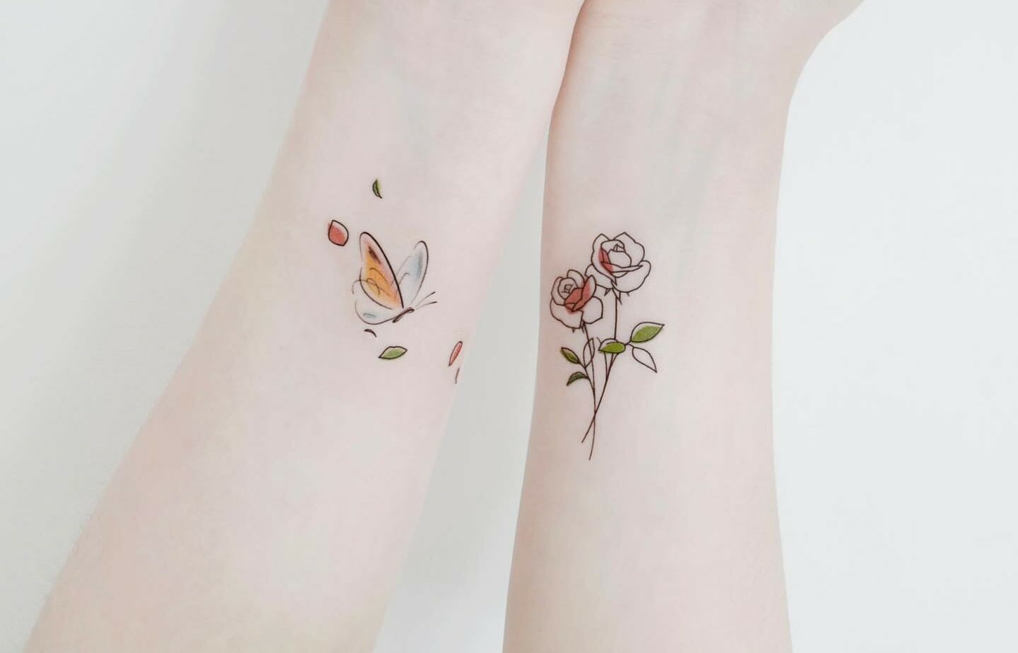 Med Tech Rose And Butterfly Tattoo Rose Tattoos