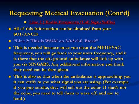 Medical Evacuation Request