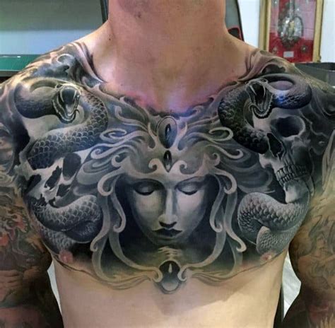 Medusa Chest Tattoo Best Tattoo Ideas Cool Chest Tattoos Chest Tattoos For Women Neck