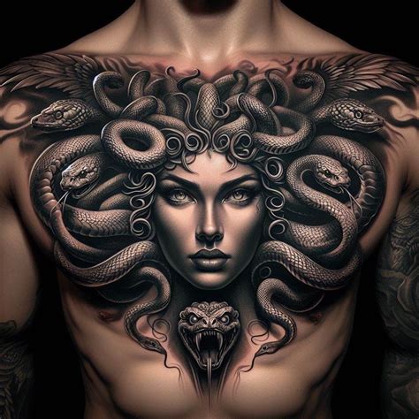 Medusa Chest Tattoo Best Tattoo Ideas Cool Chest Tattoos Chest