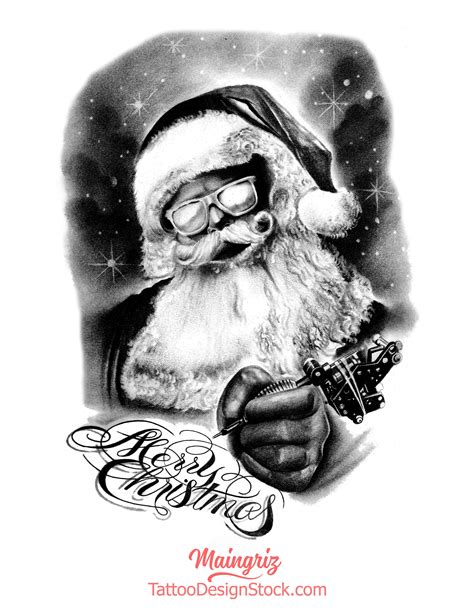 Merry Christmas Tattoo Design In 2020 Custom Tattoo Design Custom