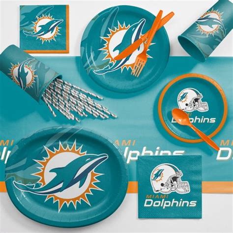 Miami Dolphins Ultimate Fan Party Supplies Kit For 8 Guests Walmart