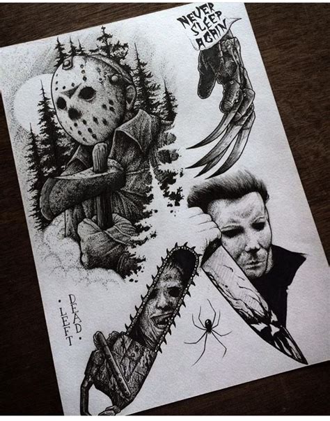 Michael Myers Freddy Krueger Tattoo Horror Show Horror Movies Payasa