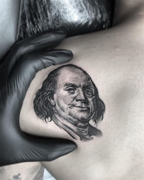 Micro Ben Franklin By Rags At Blackcloud Tattoos In Toronto Medusa