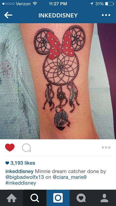 Minnie Mouse Dream Catcher Mickey Mouse Tattoos Tattoos Minnie Tattoo