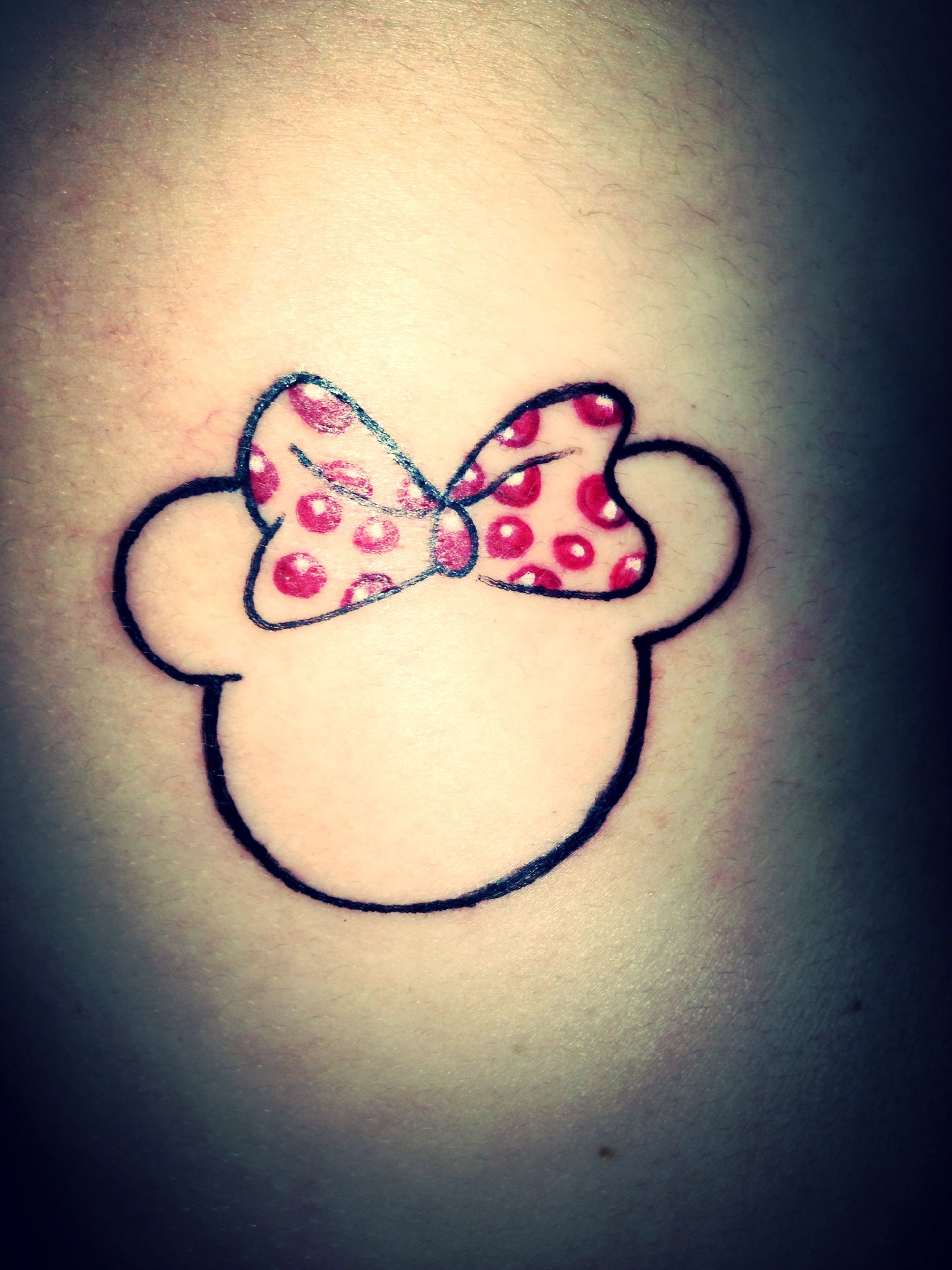 Minnie Mouse Head Tattoo