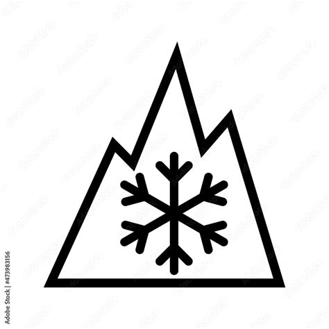 Mountain Peak Mountain Peak And Snowflake Symbol