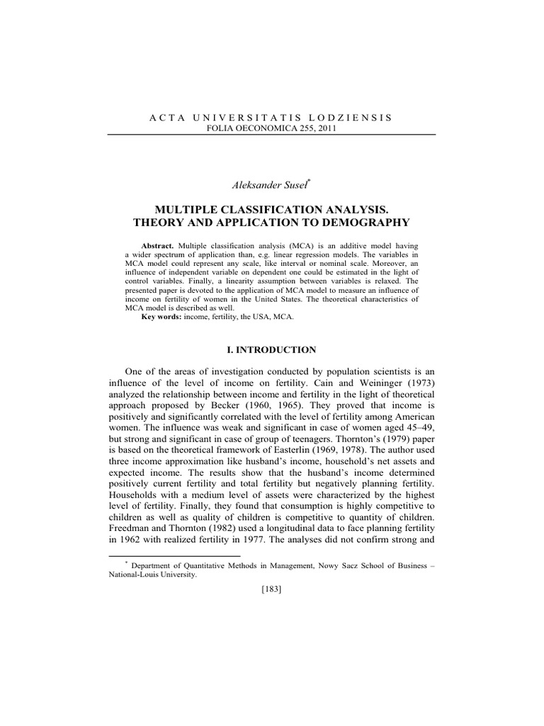 Multiple Classification Analysis Of Environmental Knowledge Scores