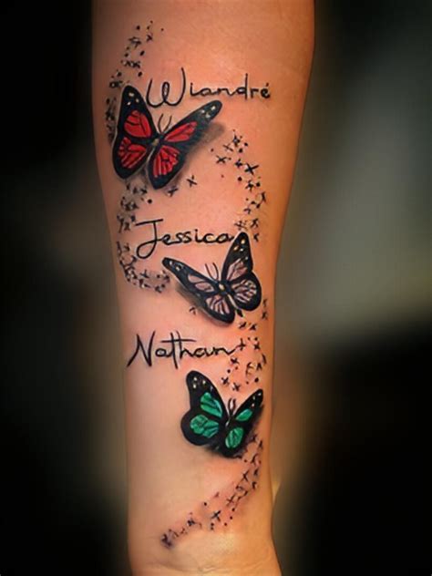 Name Tattoos With Butterflies