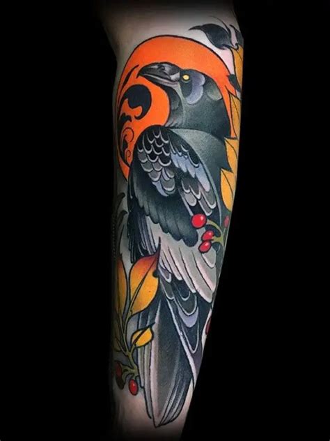 Neo Traditional Crow Tattoo Tattoogoto