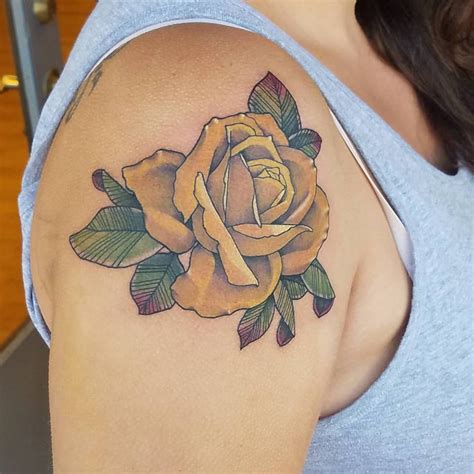 Neo Traditonal Rose Tattoo Bohemian Tattoo