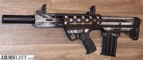 New Gforce Gfy1 Usa Flag Grayscale Bullpup 12 Ga Semi Auto Shotgun