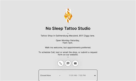 No Sleep Tattoo Studio S Flowpage