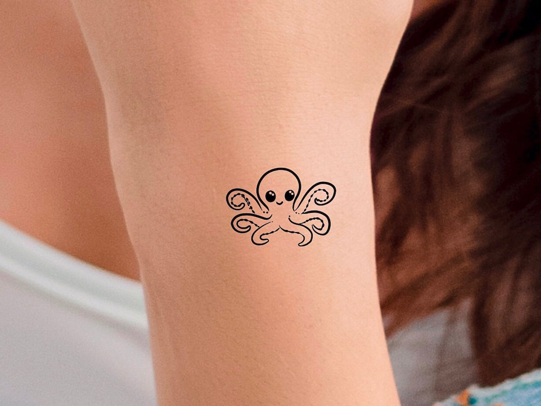 Octopus Temporary Tattoo Animal Tattoo Etsy