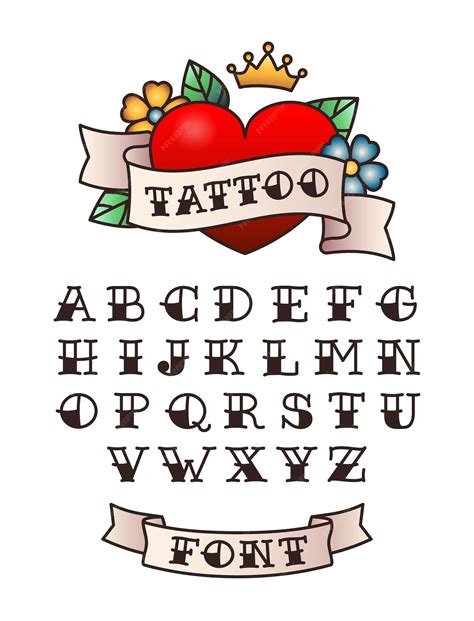 Old School Tattoo Font Stock Vector Illustration Of Elements 47090050