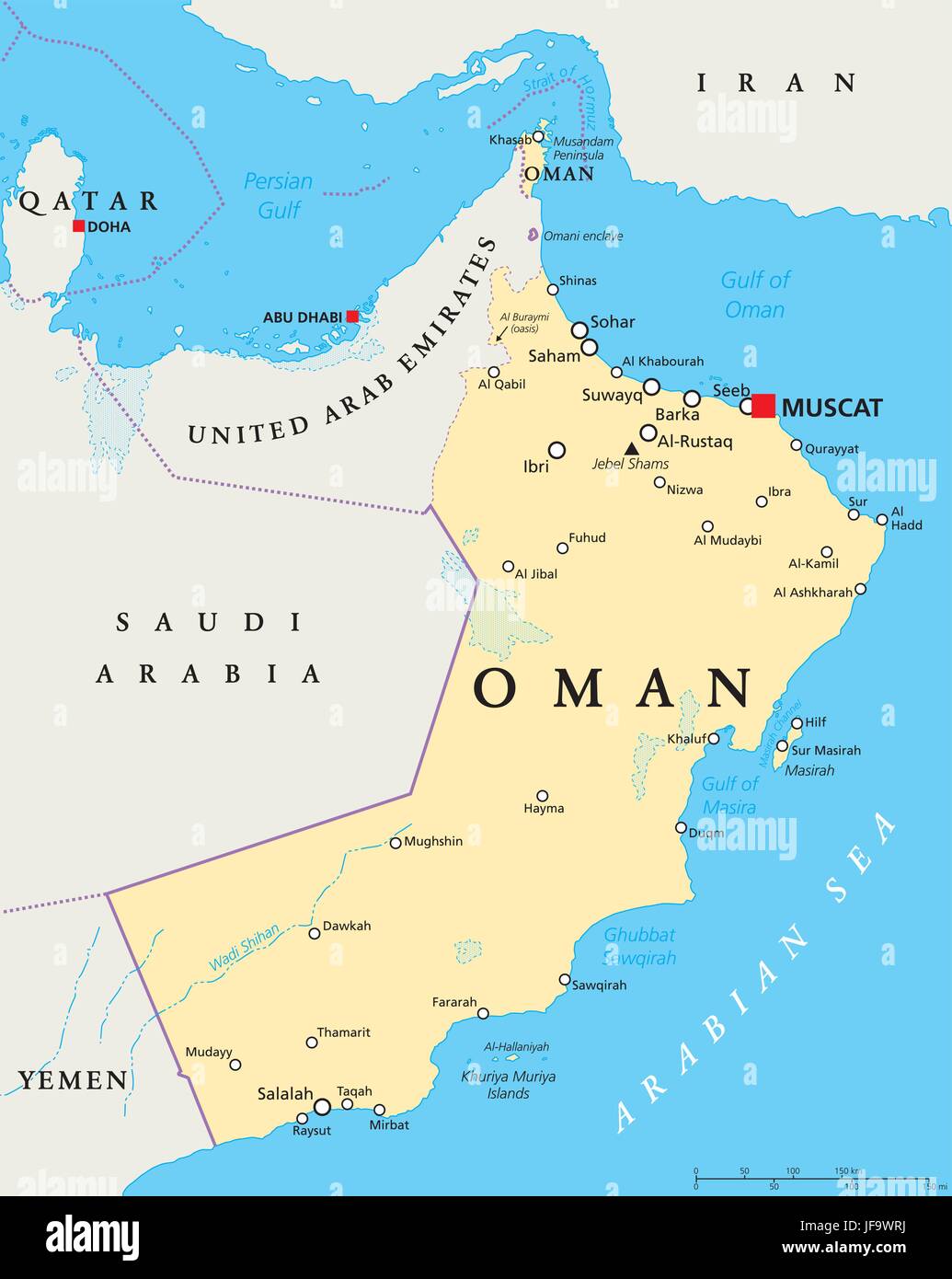 Oman Map Stock Photo Alamy