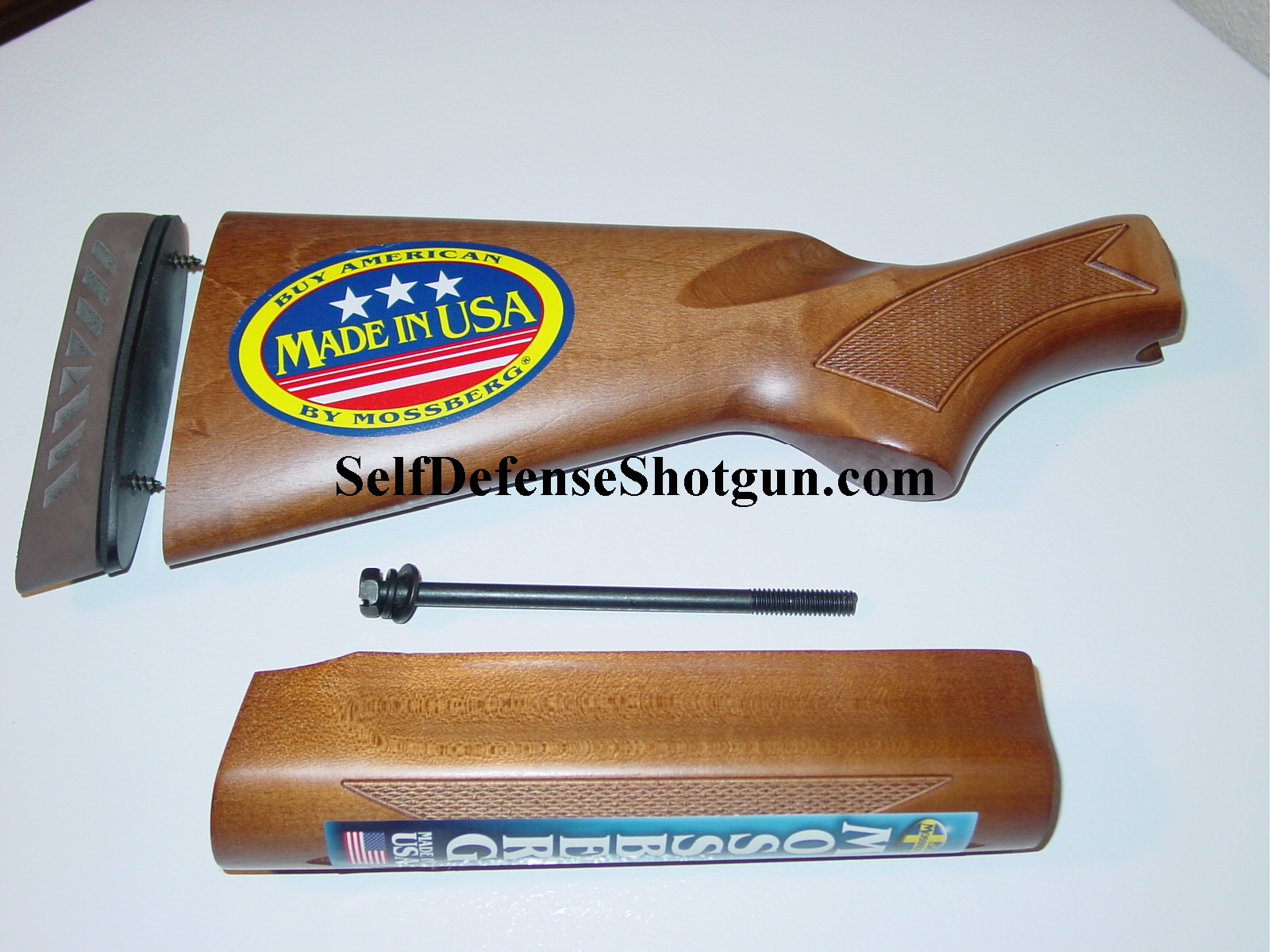 Original Factory Mossberg 500 Wood Stock Set With Early Butplate