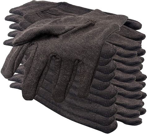 Pack Of 24 Brown Jersey Gloves For Men 10 Reusable Washable Glove 10