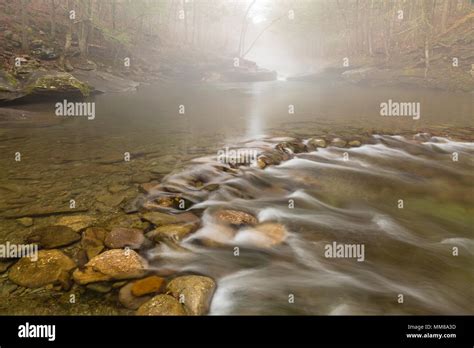 Peekamoose Blue Hole Wrapped In Spring Fog On The Rondout Creek In