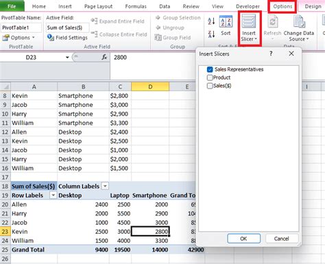 Pivot Table Slicer In Microsoft Excel Javatpoint