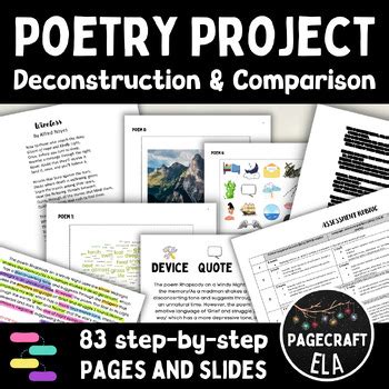 Poetry Project For Deconstruction Comparison Booklet Of Poems