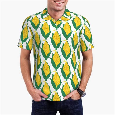 Polo Shirts For Men Corn Cob Classic Mens Polo Shirts Casual Short