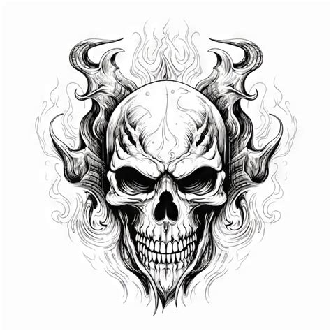 Premium Ai Image An Illustration Skull Tattoo Design