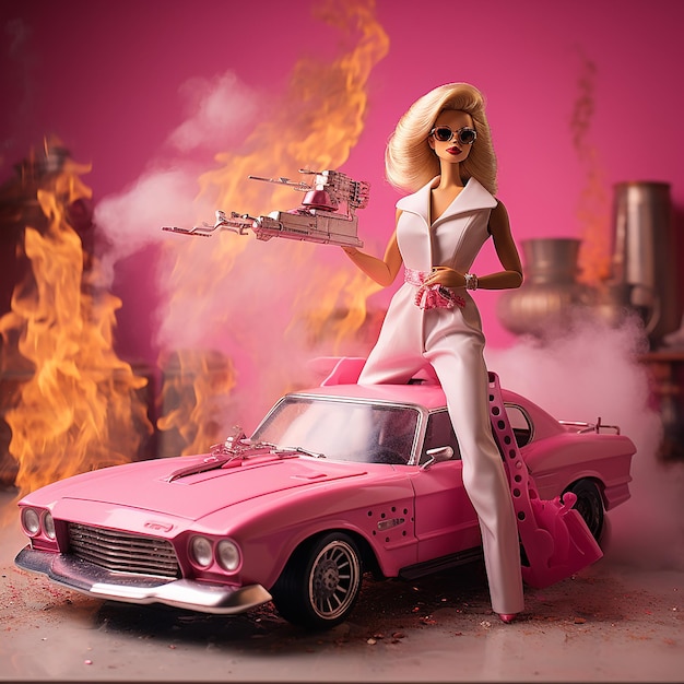 Premium Ai Image Barbie S Ultimate Ride Unleash Fun With The Char And