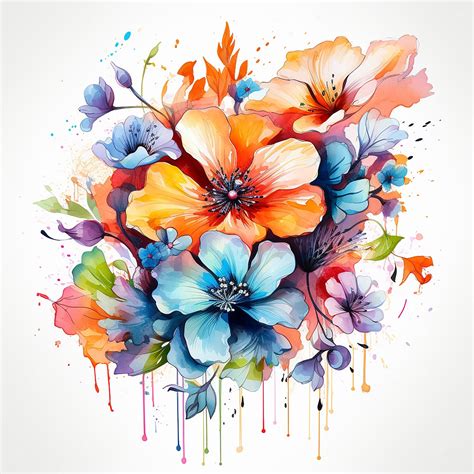 Premium Ai Image Illustrative Floral Ink Isolated Watercolor Tattoo