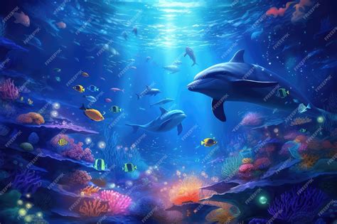 Premium Photo Joyful Underwater Ocean World Backdrop Experience