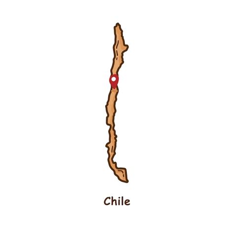 Premium Vector Hand Drawn Map Of Chile With Brown Color Modern Simple