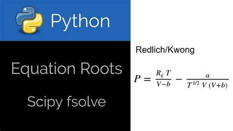 Python Equation Roots With Fsolve Youtube