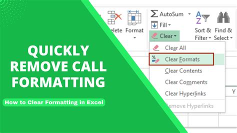 Quickly Remove Call Formatting How To Clear Formatting In Excel