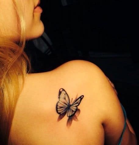 Realistic Butterfly Tattoos On Back