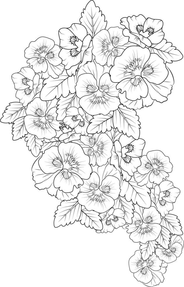 Realistic Pansy Flower Coloring Pages Pansy Flower Tattoo Drawing Rhinegold Drawing Flower