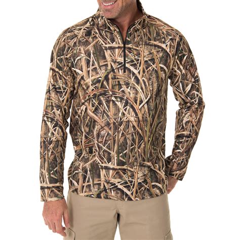 Realtree Mossy Oak Men S Fleece Performance Camo 1 4 Zip Jacket