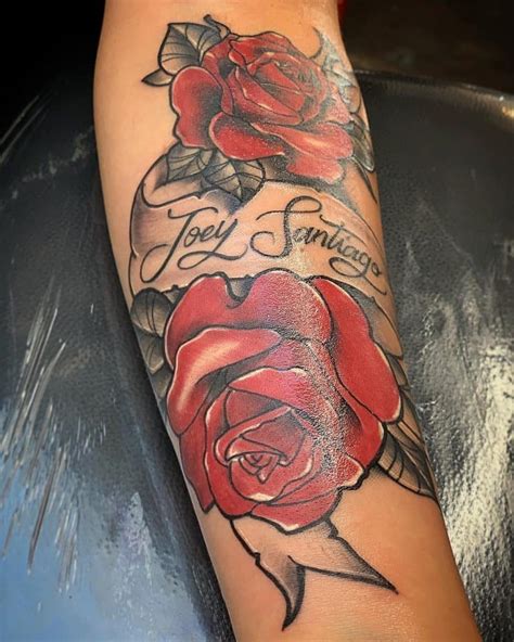 Red Rose Tattoo Designs With Names